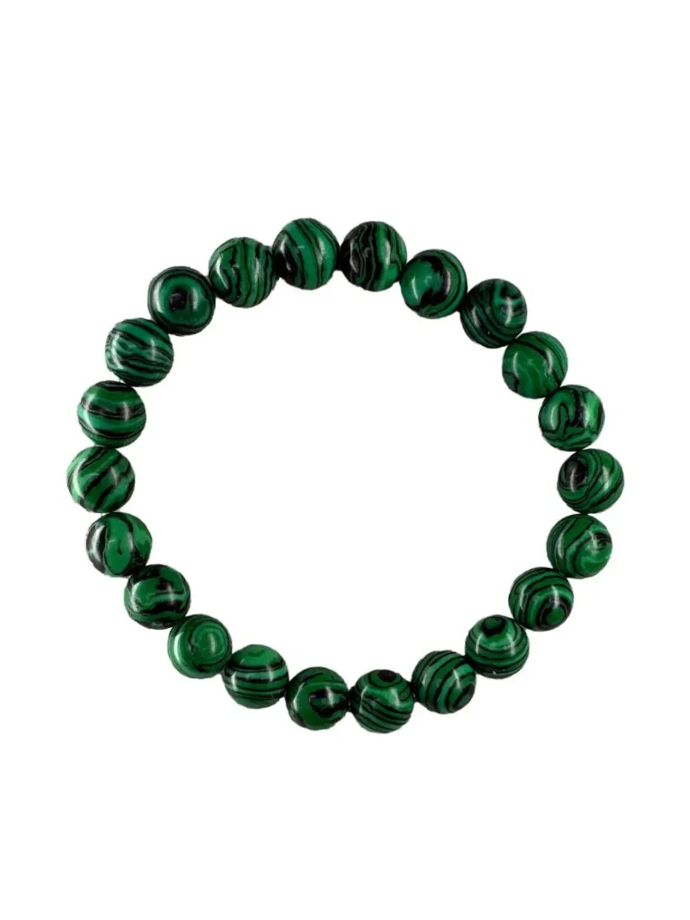 8mm Natural Green Malachite Bead Bracelet Genuine Crystal Gemstone Custom Size